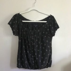 Floral Soft Button Top